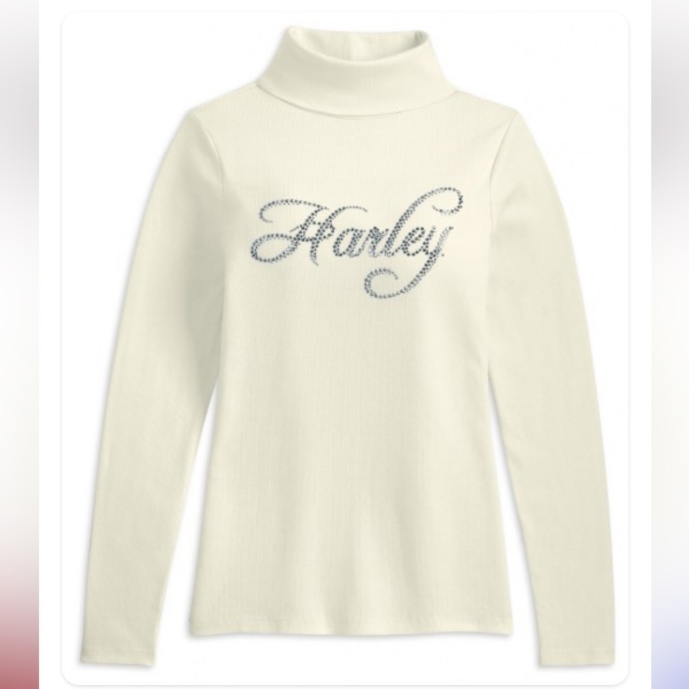 Harley-Davidson Rib Knit Embellished Turtleneck
